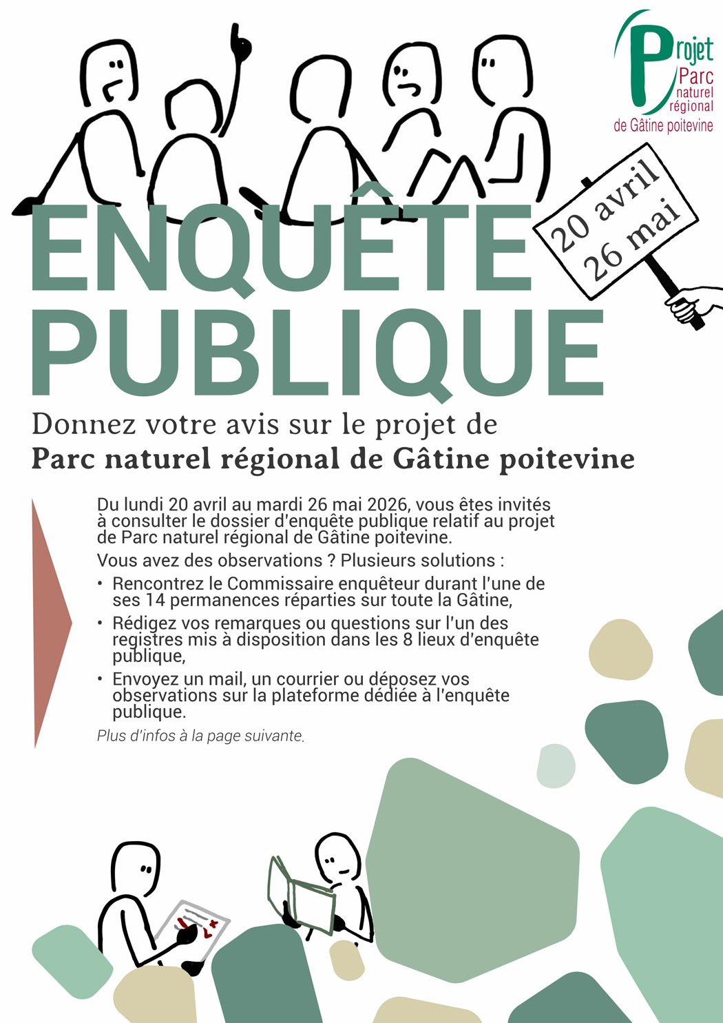 Flyer recto (page1) Enquête Publique du projet de PNR de Gâtine poitevine